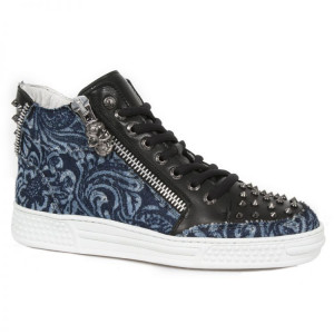  M.PS039-C23 VINTAGE FLOWER DENIM AZUL RAW NEGRO PISA BLANCO - 