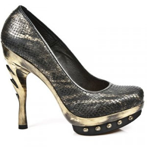  M.PUNK012-C12 PITON PLISADO NEG ORO PIEL V NEG PL ORO PUNK C - 