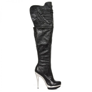  M.PUNK080-S1 NAPA NEGRO, NAPA PU ELASTICA VINTAGE FLOWER NEG - 