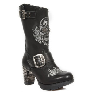    M.TR047-S1 RAW NEGRO, BORDADOS GRIS, TRAIL NEGRO TACON ACERO - 