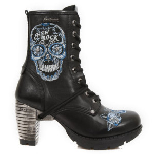  M.TR048-S2 RAW NEGRO, BORDADOS AZUL, TRAIL NEGRO ACERO - 