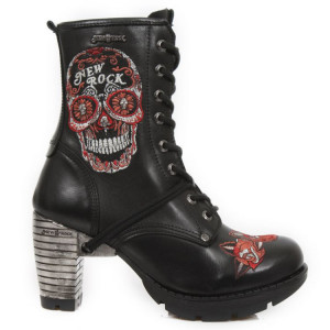  M.TR048-S3 RAW NEGRO, BORDADOS ROJO, TRAIL NEGRO ACERO - 
