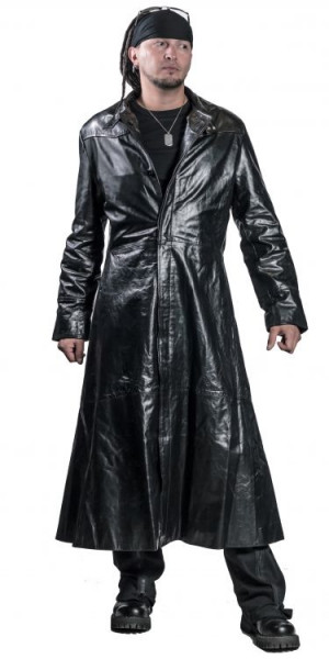   NEW ROCK LEATHER COAT FOR MEN - 