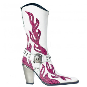  7901 Napa Blanca Serpiente Fucsia Bull Tacon - 