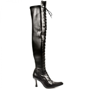  ITALI NEGRO Y PIEL ELASTICA NEGRA, MALICIA TACON - 