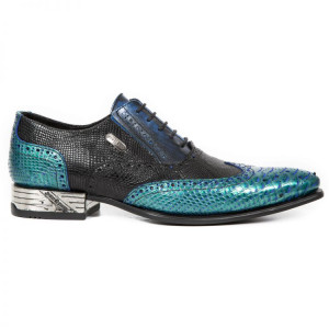  PITON CHAROL VERDE-AZUL, PITONE NEGRO, BOX METAL - 