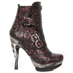  VINTAGE FLOWER GLITTER ROJO, PLATF. ACERO PUNK LISO, TACON COBRA ACERO-NEGRO - 