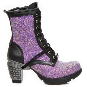  GLITTER ESPUMA LILA, NOMADA NEGRO, TRAIL NEGRO TACON-2 DRAGON ACERO (3D) - 