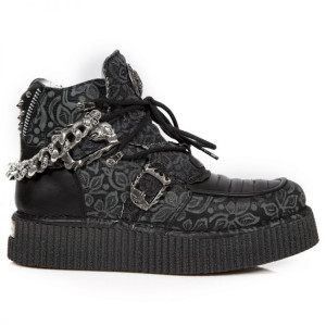   FLORAL NEGRO, CRUST NEGRO, FLORAL DENIM NEGRO, CREEPERS NEGRO - 