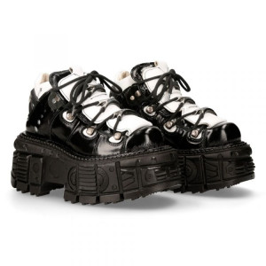  M-106-S119 CHAROL NEGRO ARRUGADO, NAPA BLANCA, TANK NEGRO SIN HERRAJES - 