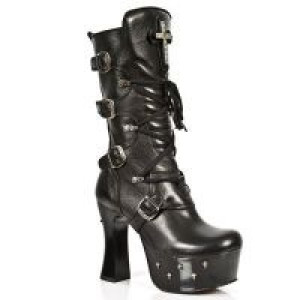Сапоги M.DK025-S1 NOMADA NEGRO, PLATF NEGRO DARK T. CRUZ NEGRO New Rock M.DK025-S1 - маленькая картинка