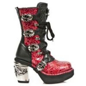  VINTAGE CHAROL ROJO, ROCK NEGRO, PLATAF. NRK SKULL -  1