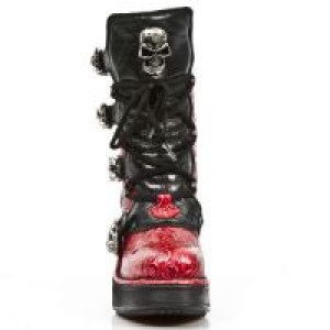  VINTAGE CHAROL ROJO, ROCK NEGRO, PLATAF. NRK SKULL -  3