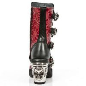  VINTAGE CHAROL ROJO, ROCK NEGRO, PLATAF. NRK SKULL -  5
