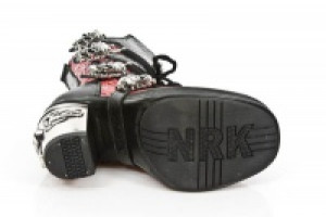  VINTAGE CHAROL ROJO, ROCK NEGRO, PLATAF. NRK SKULL -  6