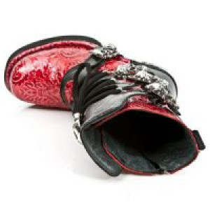 VINTAGE CHAROL ROJO, ROCK NEGRO, PLATAF. NRK SKULL -  7