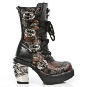  VINTAGE FLOWER ROJO, ROCK NEGRO, PLATAF. NRK SKULL -  1