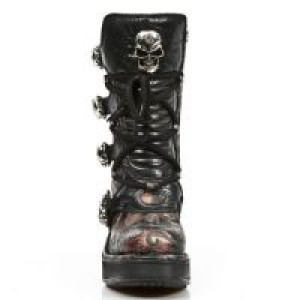  VINTAGE FLOWER ROJO, ROCK NEGRO, PLATAF. NRK SKULL -  3