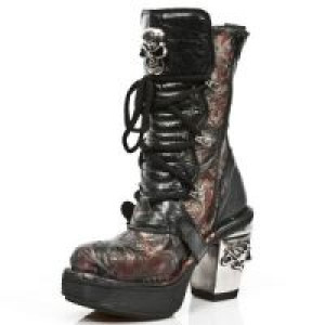  VINTAGE FLOWER ROJO, ROCK NEGRO, PLATAF. NRK SKULL -  4