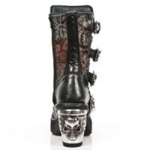  VINTAGE FLOWER ROJO, ROCK NEGRO, PLATAF. NRK SKULL -  5