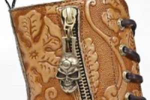  M.1046-C2 VINTAGE FLOWER CUERO PLANING NEW NEGRO M8 ORO VIEJ -  8