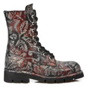  M.1423-S21 VINTAGE FLOWER ROJO, PLANING NEGRO SIN -  1