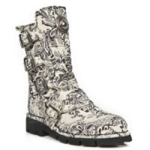  M.1471-S10 VINTAGE FLOWER CAMUFLAGE GRIS, PLANING NEGRO SIN -  2