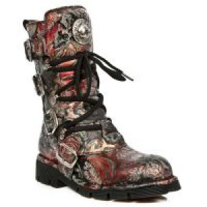  M.1473-S42 VINTAGE FLOWER ROJO, PLANING NEGRO SIN -  2