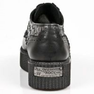  M.2414-C1 ITALI NEGRO TRENZADO BOX PLAMANE CREEPER NEGRO MAT New Rock M.2414-C1 -  