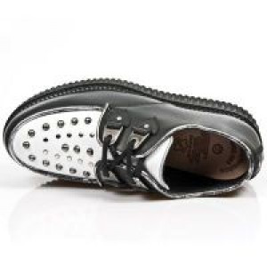  M.2416-C6 ITALI NEGRO NAPA BLANCA BOX PLANE CREEPER NEGRO New Rock M.2416-C6 -  