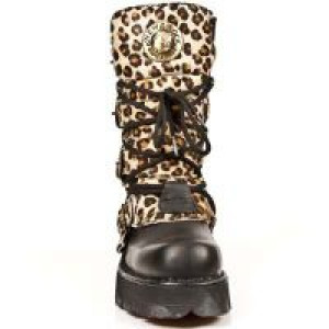  M.373-C43 ITALI NEGRO LEOPARDO PELO MARRON PLANING NEGRO NEW New Rock M.373-C43 -  