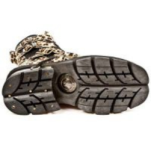  M.373-C43 ITALI NEGRO LEOPARDO PELO MARRON PLANING NEGRO NEW New Rock M.373-C43 -  
