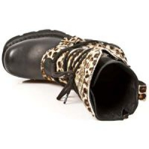  M.373-C43 ITALI NEGRO LEOPARDO PELO MARRON PLANING NEGRO NEW New Rock M.373-C43 -  