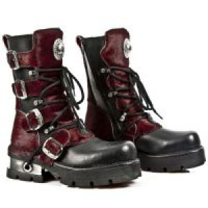  M.373-R460 ITALI NEGRO PELO LEOPARDO ROJO PLANING NEG NEW M3 New Rock M.373-R460 -  