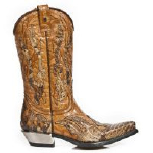  M.7921B-C2 SNAKE CUERO VINTAGE FLOWER CUERO WEST NEGRO ACERO -  1