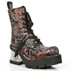  M.8355-S4 VINTAGE FLOWER ROJO, PLANING NEGRO M8 ACERO New Rock M.8355-S4 -  