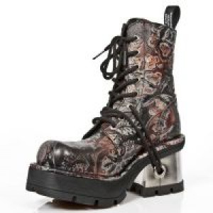  M.8355-S4 VINTAGE FLOWER ROJO, PLANING NEGRO M8 ACERO New Rock M.8355-S4 -  