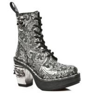  M.8358-S4 OAKNUTS GRAFITO-PLATA, PLATAF.NEGRO TACON SKULL AC New Rock M.8358-S4 -  
