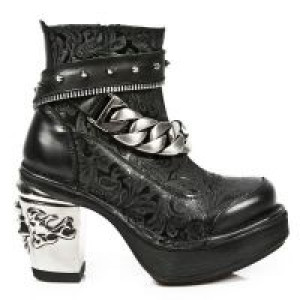  M.8361 ITALI NEGRO VINTAGE FLOWER NEGRO PLATF. NRK SKULL New Rock M.8361-S1 -  