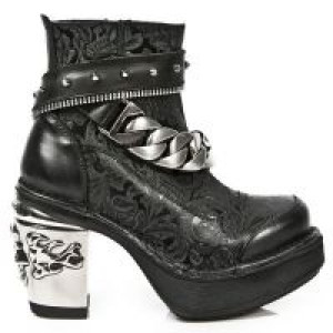  M.8361 ITALI NEGRO VINTAGE FLOWER NEGRO PLATF. NRK SKULL New Rock M.8361-S1 -  