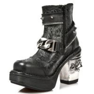  M.8361 ITALI NEGRO VINTAGE FLOWER NEGRO PLATF. NRK SKULL New Rock M.8361-S1 -  