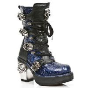  M.8366-S2 VINTAGE CHAROL AZUL, ROCK NEGRO, PLATAF. NRK SKULL New Rock M.8366-S2 -  
