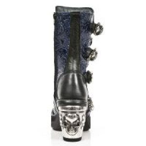  M.8366-S2 VINTAGE CHAROL AZUL, ROCK NEGRO, PLATAF. NRK SKULL New Rock M.8366-S2 -  