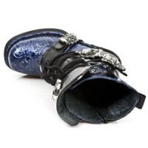  M.8366-S2 VINTAGE CHAROL AZUL, ROCK NEGRO, PLATAF. NRK SKULL New Rock M.8366-S2 -  