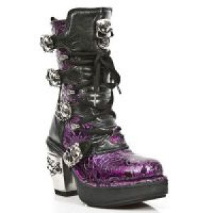  M.8366-S3 VINTAGE CHAROL LILA, ROCK NEGRO, PLATAF. NRK SKULL New Rock M.8366-S3 -  