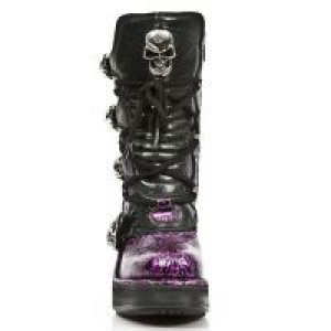  M.8366-S3 VINTAGE CHAROL LILA, ROCK NEGRO, PLATAF. NRK SKULL New Rock M.8366-S3 -  