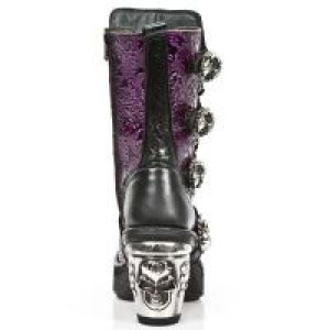  M.8366-S3 VINTAGE CHAROL LILA, ROCK NEGRO, PLATAF. NRK SKULL New Rock M.8366-S3 -  
