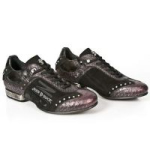  M.8425-C2 SERPENTE LILA VELOUR NEGRO PULIK ACERO TPU SNOB NE New Rock M.8425-C2 -  