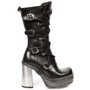  M.9973-VC11 VEGAN NEGRO PLATAFORMA NEW CIRCLE TACON ACERO -  1
