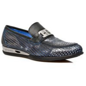 M.HY025-C1 BOX PLANE PERFORADO CUAD 2035 REVESS AZUL LUX NEG -  2